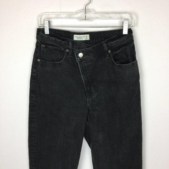 Abercrombie & Fitch Jeans 28/6R Womans 90s Straight Ultra High-Rise Black Denim - Picture 16 of 16